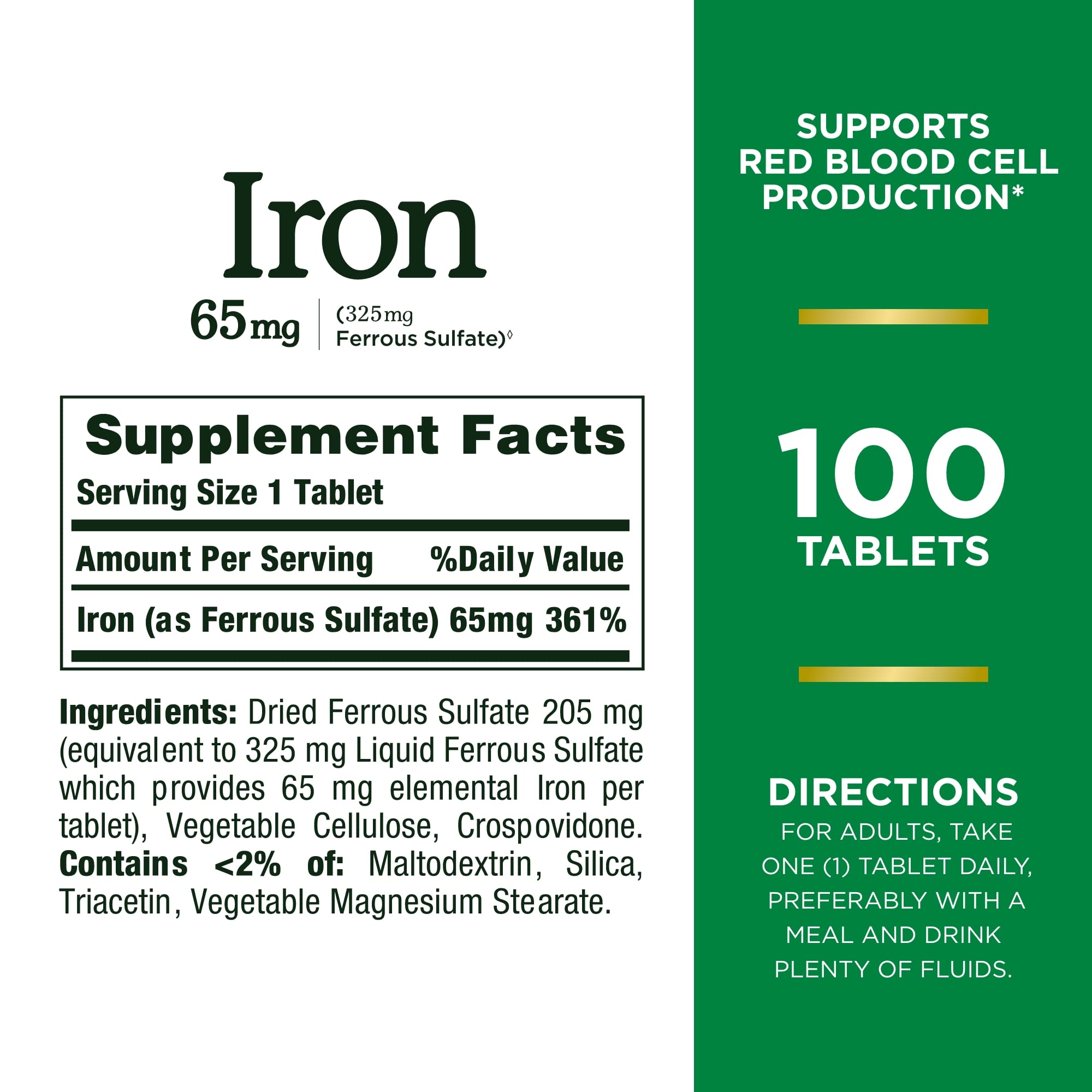 Iron nature’s bounty قرص آهن نیچرز بونتی ۱۰۰ عددی