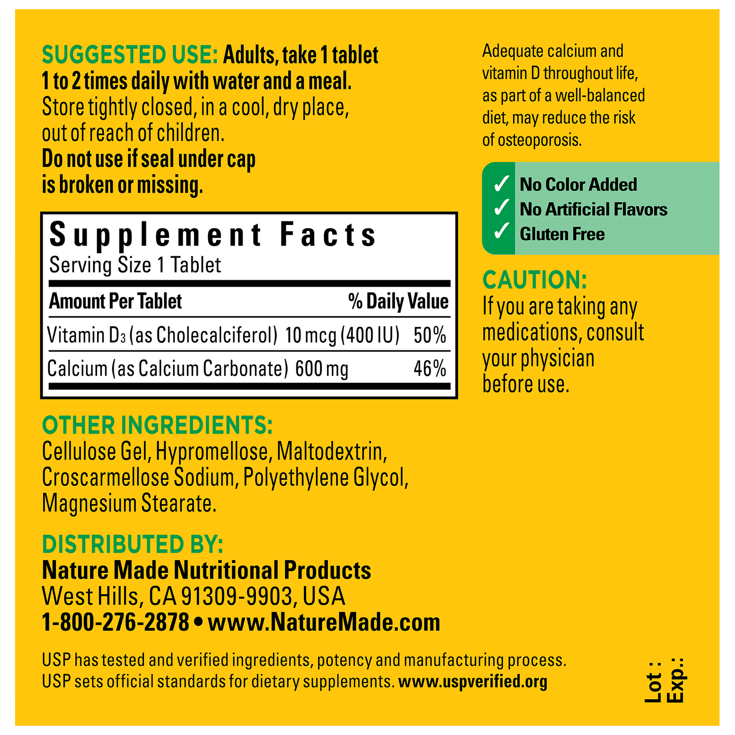 کلسیم نیچرمید 600 میلی گرم